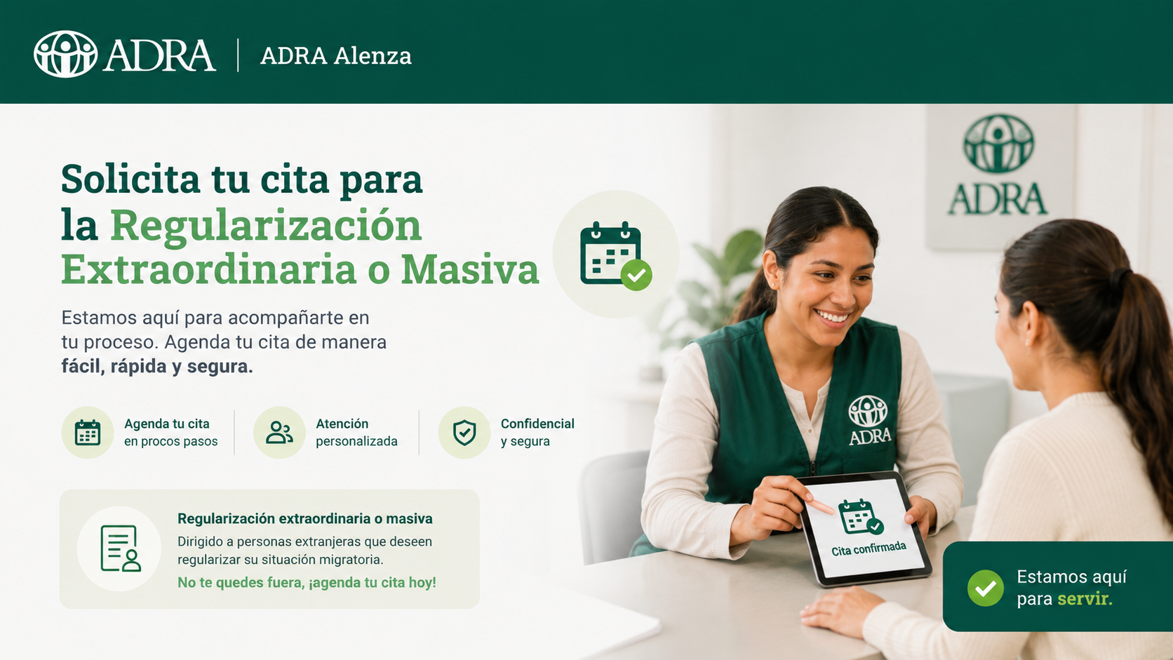 Solicita tu cita para la Regularización Extraordinaria o Masiva - ADRA Alenza